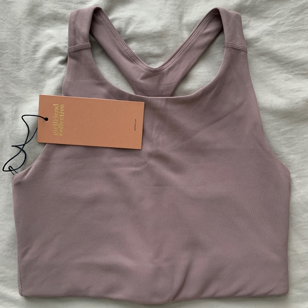 GF Collective High Neck Sports Bra - Tan, Size Small
